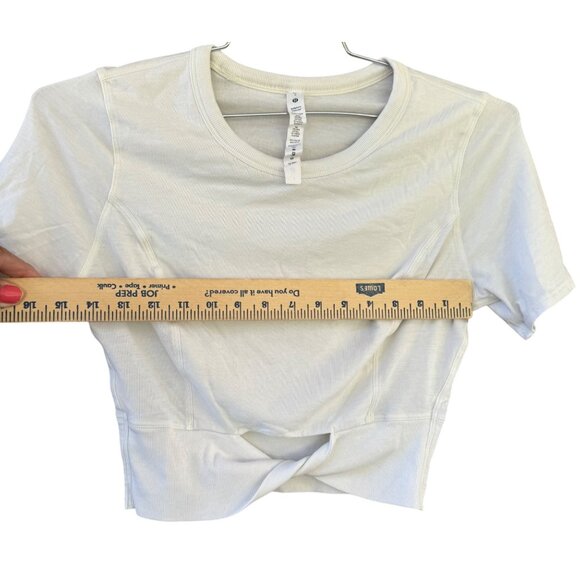 Lululemon Womens White Twist Front T-Shirt Size 8 - Picture 11 of 11